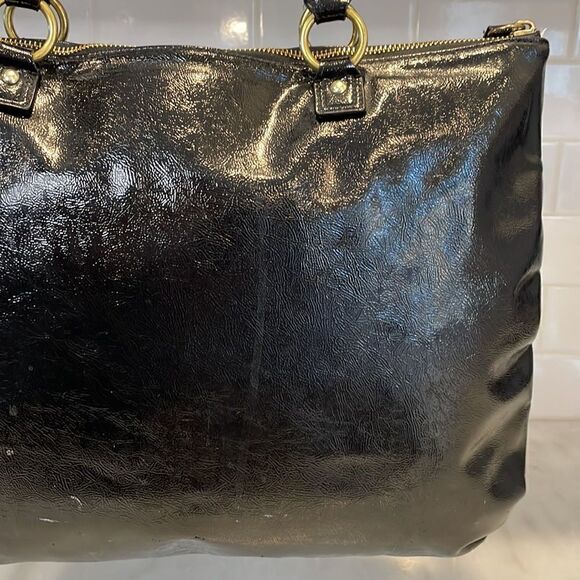 Coach Daisy Poppy Signature XL Patent Leather Tote Shoulder Bag - Picture 7 of 17